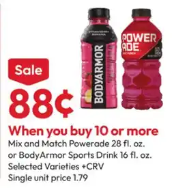 Stater Bros Powerade 28 fl. oz. or BodyArmor Sports Drink 16 fl. oz offer
