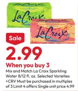 Stater Bros La Croix Sparkling Water offer