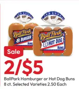Stater Bros BallPark Hamburger or Hot Dog Buns offer