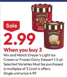 Stater Bros Dreyer's Light Ice Cream or Frozen Dairy Dessert offer
