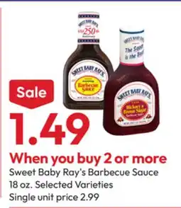 Stater Bros Sweet Baby Ray's Barbecue Sauce offer