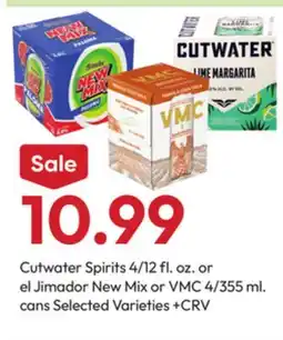 Stater Bros Cutwater Spirits 4/12 fl. oz. or el Jimador New Mix or VMC 4/355 ml. cans offer