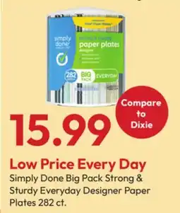 Stater Bros Simply Done Big Pack Strong & Sturdy Everyday Designer Paper Plates offer