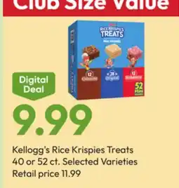 Stater Bros Kellogg's Rice Krispies Treats offer