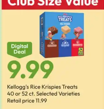 Stater Bros Kellogg's Rice Krispies Treats offer