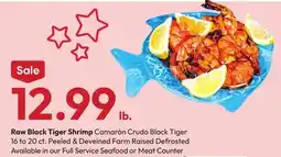 Stater Bros Raw Black Tiger Shrimp offer