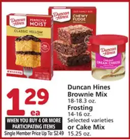 Vons Duncan Hines Brownie Mix 18-18.3 oz. Frosting 14-16 oz. Selected varieties or Cake Mix 15.25 oz offer