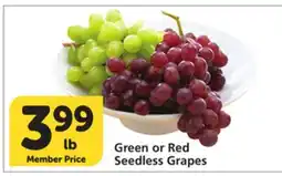 Vons Green or Red Seedless Grapes offer