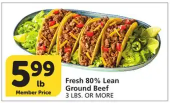 Vons Fresh 80% Lean Ground Beef offer