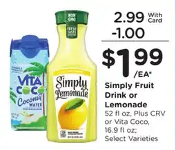 Ralphs Simply Fruit Drink or Lemonade offer