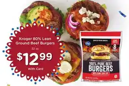 Ralphs Kroger 80% Lean Ground Beef Burgers offer