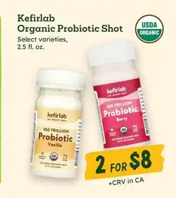 Sprouts Farmers Market Kefirlab Organic Probiotic Shot offer