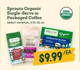 Sprouts Farmers Market Sprouts Organic Single-Serve or Packaged Coffee offer