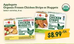 Sprouts Farmers Market Applegate Organic Frozen Chicken Strips or Nuggets offer