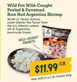 Sprouts Farmers Market Wild Pat Wild-Caught Peeled & Deveined Raw Red Argentine Shrimp offer