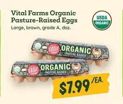 Sprouts Farmers Market Vital Farms Organic Pasture-Raised Eggs offer