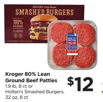 Food 4 Less Kroger 80% Lean Ground Beef Patties offer