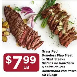 Food 4 Less Grass Fed Boneless Flap Meat or Skirt Steaks offer