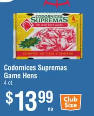 Smart & Final Codornices Supremas Game Hens offer