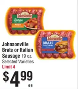 Smart & Final Johnsonville Brats or Italian Sausage offer