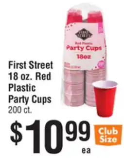 Smart & Final First Street 18 oz. Red Plastic Party Cups offer