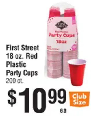 Smart & Final First Street 18 oz. Red Plastic Party Cups offer