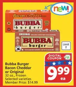Albertsons Bubba Burger Bacon Cheddar or Original offer