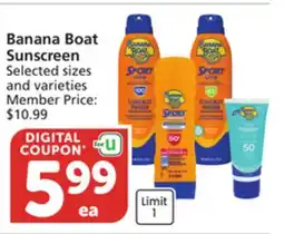 Albertsons Banana Boat Sunscreen offer