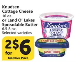 Albertsons Knudsen Cottage Cheese 16 oz. or Land O' Lakes Spreadable Butter 6.5-8 oz offer