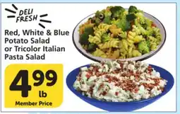 Albertsons Red, White & Blue Potato Salad or Tricolor Italian Pasta Salad offer