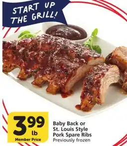 Albertsons Baby Back or St. Louis Style Pork Spare Ribs offer