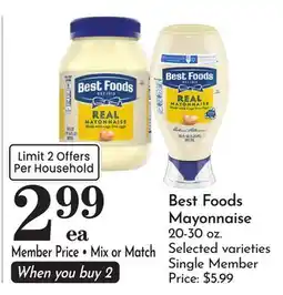Pavilions Best Foods Mayonnaise offer
