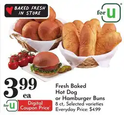 Pavilions Fresh Baked Hot Dog or Hamburger Buns offer