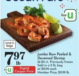 Pavilions Jumbo Raw Peeled & Deveined Shrimp offer