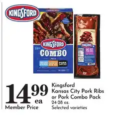 Pavilions Kingsford Kansas City Pork Ribs or Pork Combo Pack offer