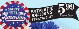 Pavilions Patriotic Balloons offer