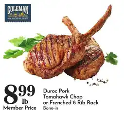 Pavilions Duroc Pork Tomahawk Chop or Frenched 8 Rib Rack offer