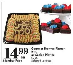 Pavilions Gourmet Brownie Platter 16 ct. or Cookie Platter 50 ct offer