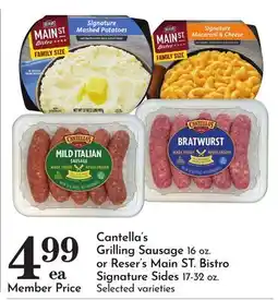Pavilions Cantella's Grilling Sausage 16 oz. or Reser's Main ST. Bistro Signature Sides offer