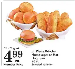 Pavilions St. Pierre Brioche Hamburger or Hot Dog Buns offer