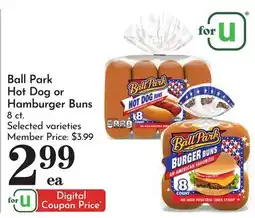 Pavilions Ball Park Hot Dog or Hamburger Buns offer