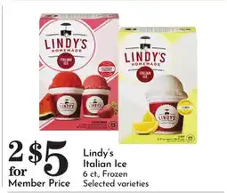Pavilions Lindy's Italian Ice offer