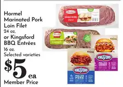 Pavilions Hormel Marinated Pork Loin Filet 24 oz. or Kingsford BBQ Entrées 16 oz offer
