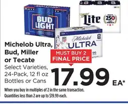Food 4 Less Michelob Ultra, Bud, Miller or Tecate offer