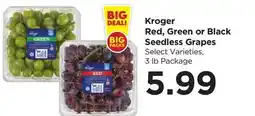 Food 4 Less Kroger Red, Green or Black Seedless Grapes offer