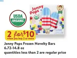 Fresh Thyme Jonny Pops Frozen Novelty Bars offer