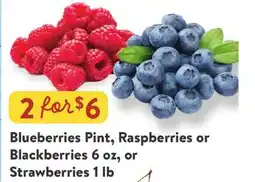 Fresh Thyme Blueberries Pint, Raspberries or Blackberries 6 oz, or Strawberries 1 lb offer