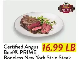 Fresh Thyme Certified Angus Beef PRIME Boneless New York Strip Steak York Strip Steak offer