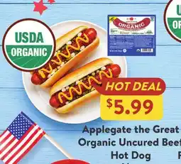 Fresh Thyme Applegate the Great Organic Uncured Beef Hot Dog offer