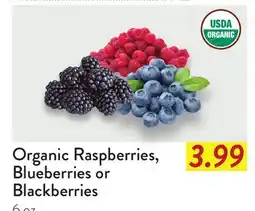 Fresh Thyme Organic Raspberries, Blueberries or Blackberries offer
